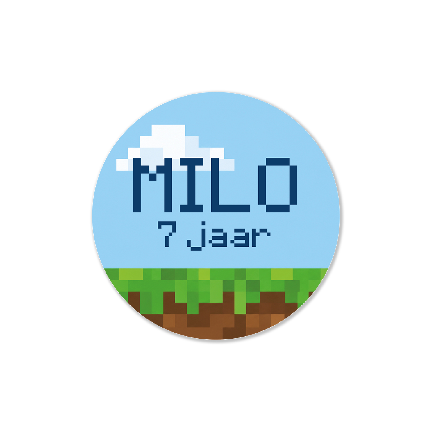 Traktatiestickers pixel game met naam en leeftijd